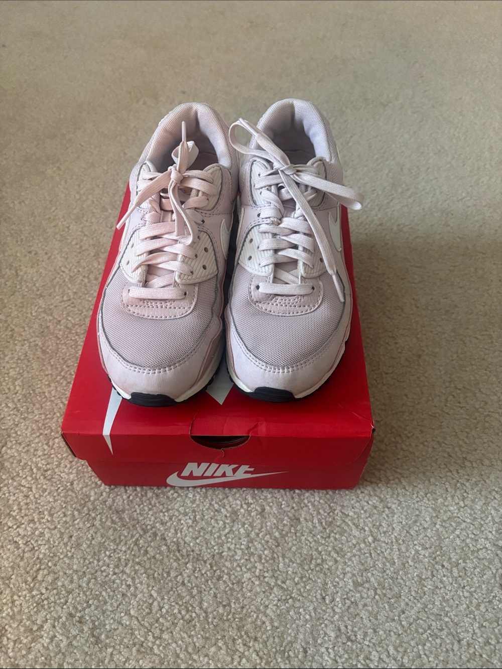 Nike Women's Pale Pink Lace-Up Sneakers
